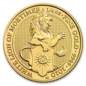 1/4 Unze Goldmünze Großbritannien 2020 - The Queen's Beasts | The White Lion of Mortimer