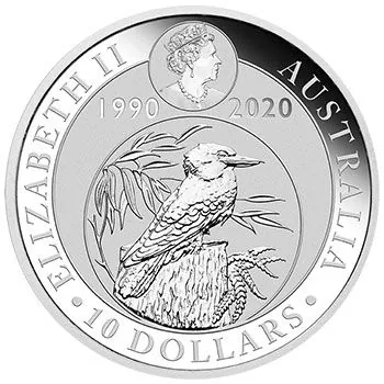 10 Unze Silbermünze Australien 2020 - Kookaburra | 30th Anniversary *