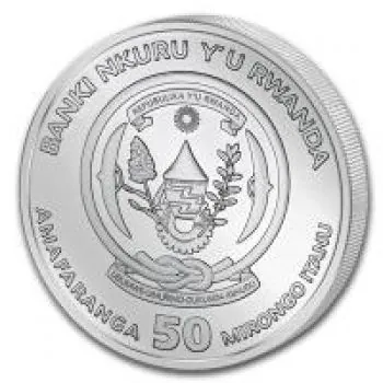 1 Unze Silbermünze Ruanda 2021 in Polierter Platte | Lunar Serie - Motiv: OCHSE