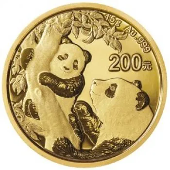 15 Gramm Goldmünze China 2021 - Panda