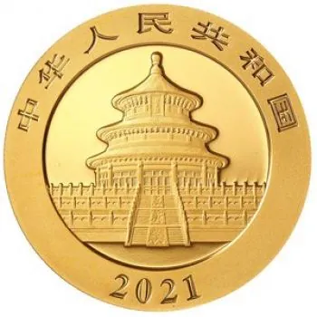 30 Gramm Goldmünze China 2021 - Panda in Original Folie
