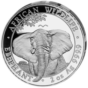 2 Unze Silbermünze Somalia 2021 - Elefant