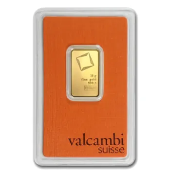 10 Gramm Goldbarren Valcambi in Blister mit Seriennummer