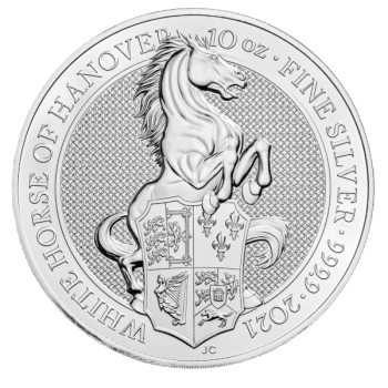 10 Unze Silbermünze Großbritannien 2021 - The Queen's Beasts | The White Horse of Hanover