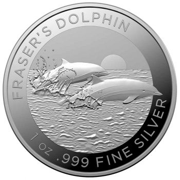 1 Unze Silbermünze Australien 2021 | Serie: Dolphin - Motiv: Fraser