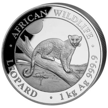 1 Kilo Silbermünze Somalia 2021 | Serie: African Wildlife - Motiv: Leopard