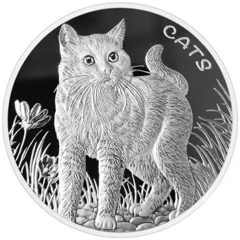 1 Unze Silbermünze Fiji 2021 - Serie: Cats / Katze | 1. Ausgabe
