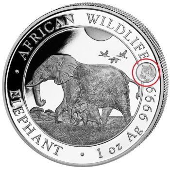 1 Unze Silbermünze Somalia 2022 - Elefant | Privy Mark: Lunar - TIGER