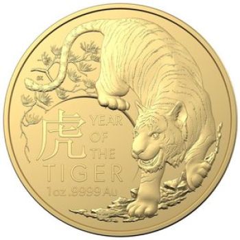 1 Unze Goldmünze Australien 2022 - Lunar Serie - Motiv: TIGER | RAM Ausgabe