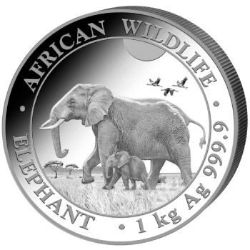1 Kilo Silbermünze Somalia 2022 - Elefant