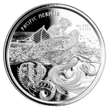 1 Unze Silbermünze Samoa 2021 - Motiv: Pazifische Meerjungfrau - Pacific Mermaid