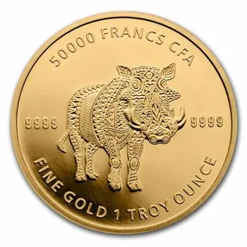 1 Unze Goldmünze Tschad 2021 | Serie: Mandala - Motiv: Warzenschwein