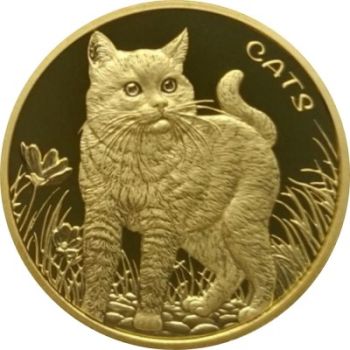 1 Unze Goldmünze Fiji 2022 - Serie:  Cats / Katze | 1. Ausgabe