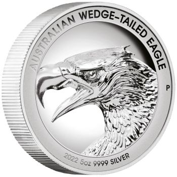 5 Unze Silbermünze Australien 2022 - Keilschwanzadler (Wedge-Tailed Eagle) in Proof (PP) und High Relief