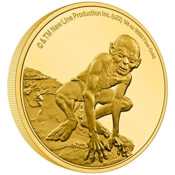 1/4 Unze Goldmünze Niue 2022 in Polierte Platte | Herr der Ringe™ - Motiv: Gollum ™