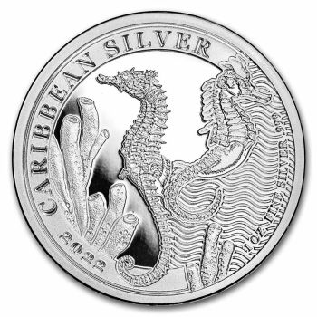 1 Unze Silbermünze Barbados 2022 | CARIBBEAN SILVER | Seepferdchen - Seahorse