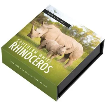1 Unze Goldmünze Australien 2023 | Serie: Australia Zoo - Motiv: Breitmaulnashorn - Southern White Rhinoceros