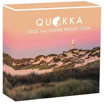 1 Unze Silbermünze Australien 2022 Polierte Platte in Farbe - Quokka