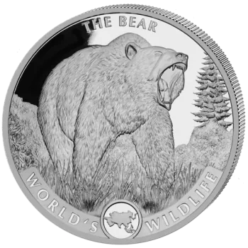 1 Unze Silbermünze Kongo 2022 | Serie: World’s Wildlife - Motiv: BÄR ( The Bear )