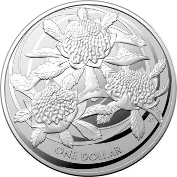 1 Unze Silbermünze Australien 2022 | Serie: Wildflowers of Australia - Motiv: Waratah | 1. Ausgabe