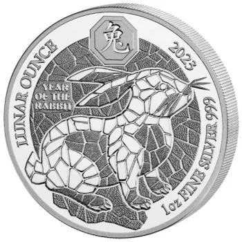 1 Unze Silbermünze Ruanda 2023 | Lunar Serie - Motiv: HASE