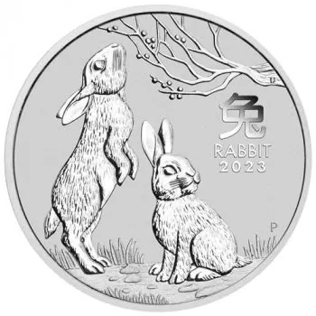 1/2 Unze Silbermünze Australien 2023 - Lunar Serie 3 - Motiv: HASE
