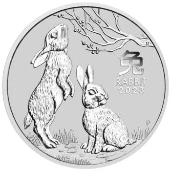 1 Unze Silbermünze Australien 2023 - Lunar Serie 3 - Motiv: HASE