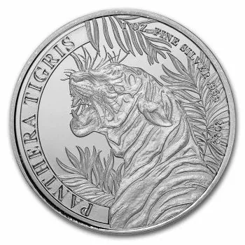 1 Unze Silbermünze Laos 2022 - Motiv: TIGER