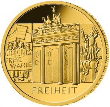 100 Euro Gold Gedenkmünze 2022 | Motiv: Säulen der Demokratie - Freiheit