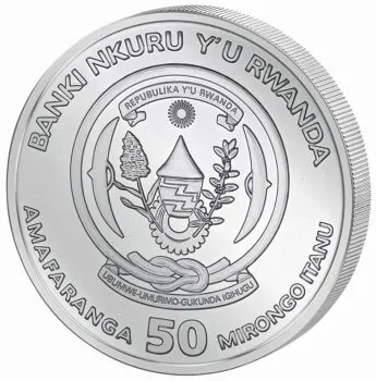 1 Unze Silbermünze Ruanda 2023 - Nilkrokodil in Polierter Platte