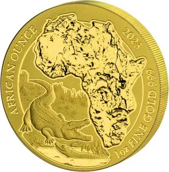 1 Unze Goldmünze Ruanda 2023 - Nilkrokodil