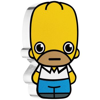 1 Unze Silbermünze Tuvalu 2022 in Polierte Platte | The Simpsons - Motiv: Homer Simpson ™ | Mini Coin