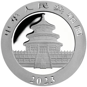 30 Gramm Silbermünze China 2023 - Panda vergoldet