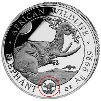 1 Unze Silbermünze Somalia 2023 - Elefant | Privy Mark: Lunar - HASE