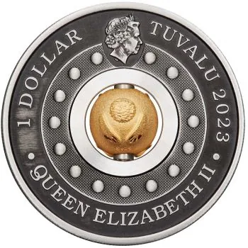 1 Unze Silbermünze Tuvalu 2023 Rotating Charm in Antique Finish | Lunar Serie - Motiv: YEAR OF THE RABBIT