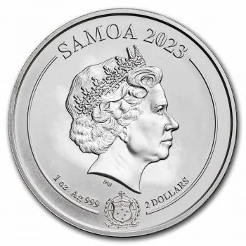 1 Unze Silbermünze Samoa 2023 | Serie: Four Guardians - Motiv: Weißer Tiger ( White Tiger ) | 1. Ausgabe