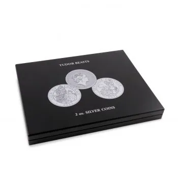 LEUCHTTURM Münzkassette für 10 x 2 Unze The Royal Tudor Beasts Collection Silbermünzen in Kapseln