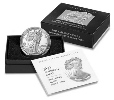 1 Unze Silbermünze USA 2023 - American Eagle in Polierte Platte