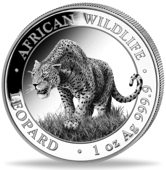 1 Unze Silbermünze Somalia 2023 | Serie: African Wildlife - Motiv: Leopard