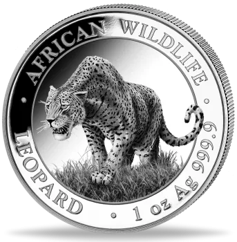 1 Unze Silbermünze Somalia 2023 | Serie: African Wildlife - Motiv: Leopard