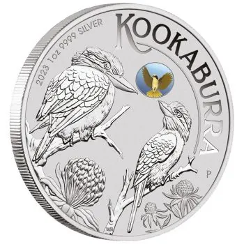 1 Unze Silbermünze Australien 2023 - Kookaburra | Melbourne Money Expo ANDA Special - Helmeted Honeyeater Privy Mark