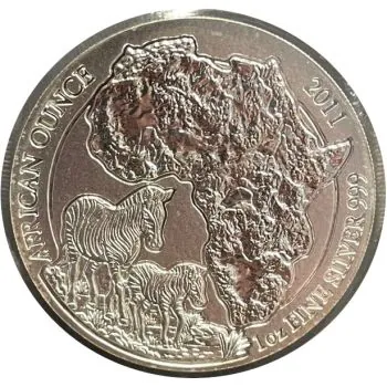 1 Unze Silbermünze Ruanda 2011 - Zebra