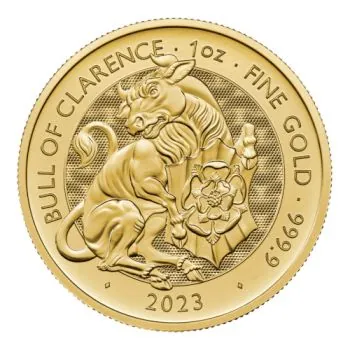 1 Unze Goldmünze Großbritannien 2023 - The Royal Tudor Beasts Collection | Motiv: Bull of Clarence