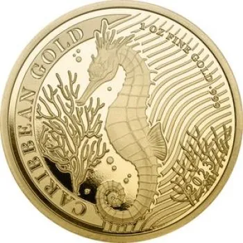 1 Unze Goldmünze Barbados 2023 | CARIBBEAN GOLD | Seepferdchen - Seahorse