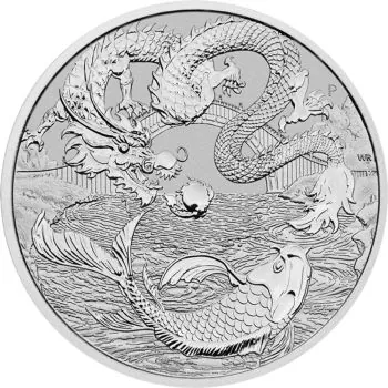 1 Unze Silbermünze Australien 2023 | Serie: Chinese Myths and Legends - Motiv: Dragon & Koi