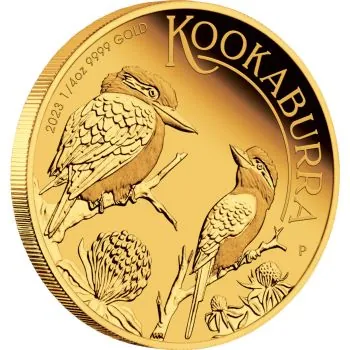 1/4 Unze Goldmünze Australien 2023 in Polierte Platte - Kookaburra