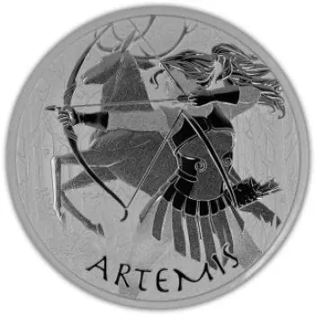 5 Unze Silbermünze Tuvalu 2023 | Serie: Gods of Olympus - Motiv: Artemis