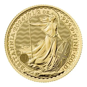 1/2 Unze Goldmünze Großbritannien 2024 - Britannia | Motiv: König Charles ( Charles III. )