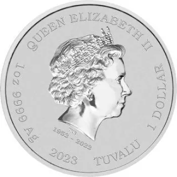 1 Unze Silbermünze Tuvalu 2023 - James Bond 007 ™ | Motiv: Casino Royale Casino Chip