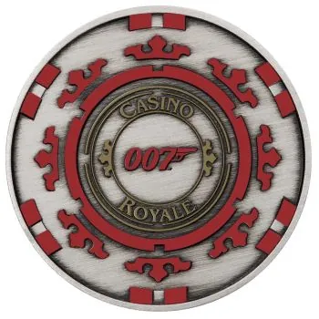 1 Unze Silbermünze Tuvalu 2023 Antique Finish in Farbe - James Bond 007 ™ | Motiv: Casino Royale Casino Chip